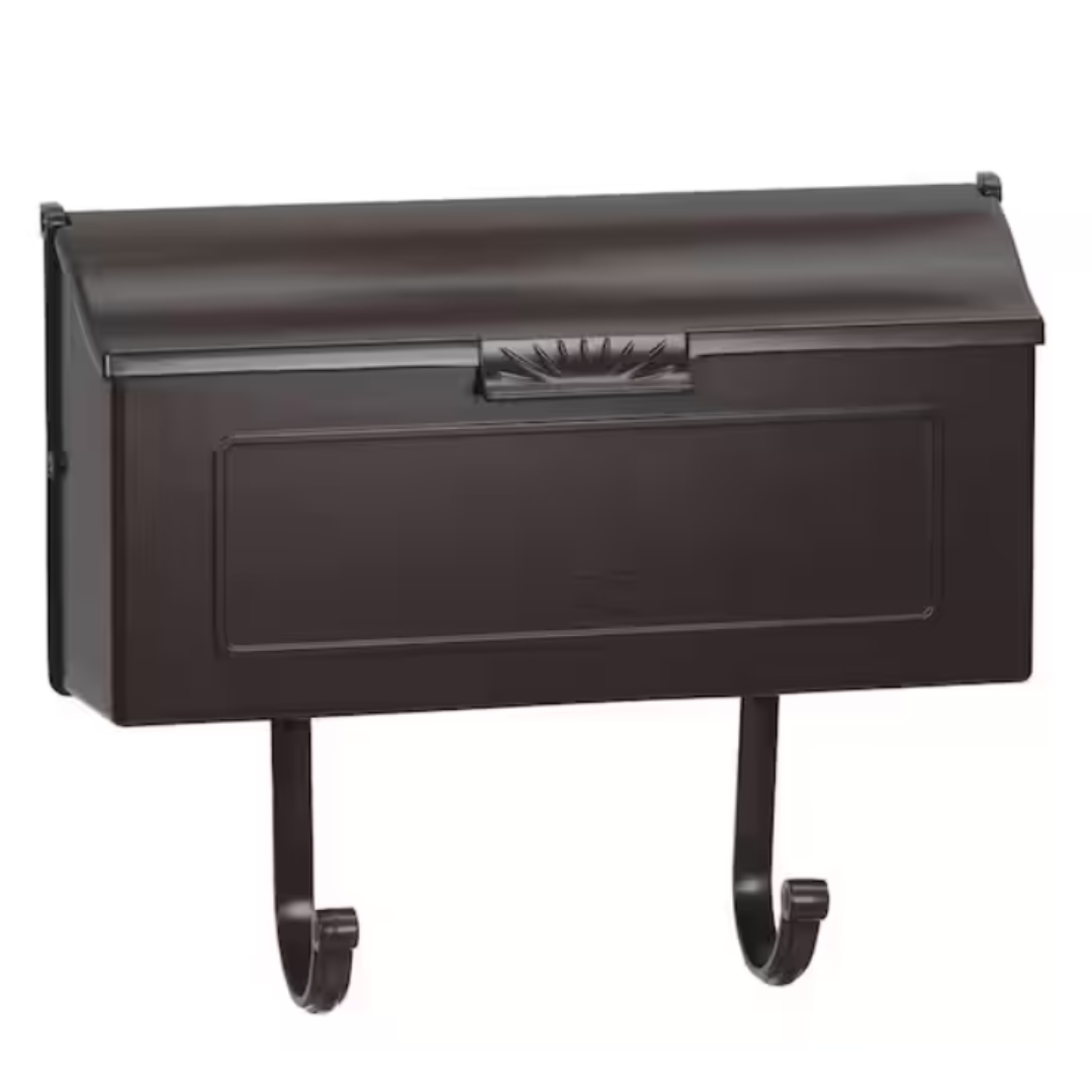 Classic Cast Aluminum Wall Mount Mailbox, Mocha and Bronze