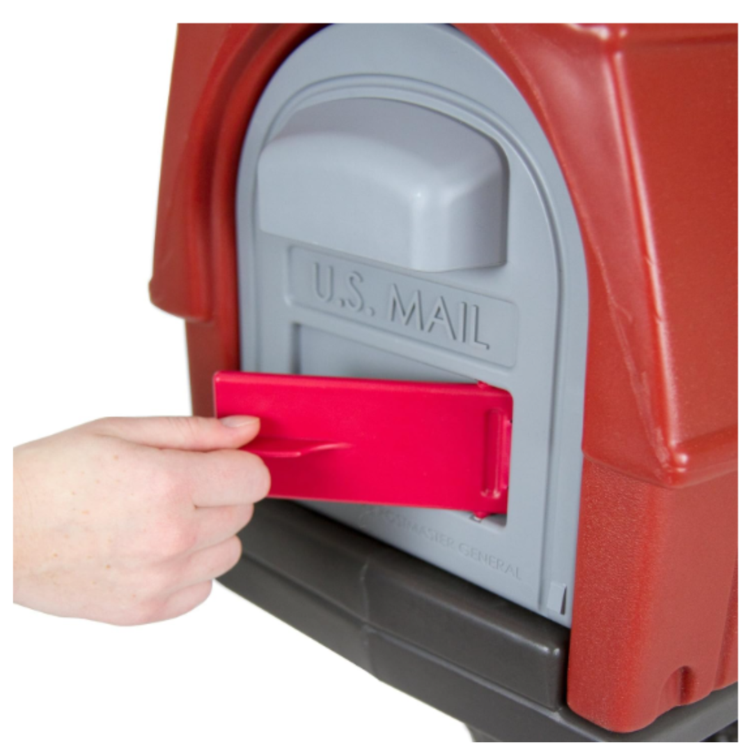 Simplay3 Classic Home Plastic Residential Mailbox & Post Mount Combo Kit with 2 Access Doors