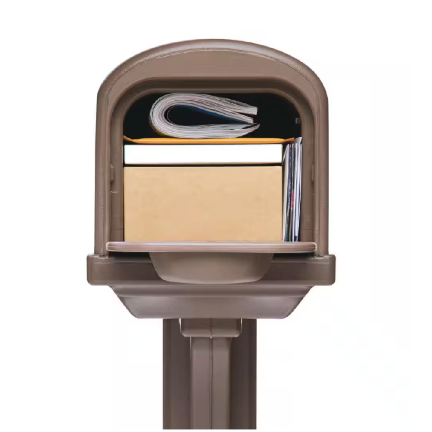 Architectural Mailboxes® Classic Mocha and black, Medium, Plastic, Mailbox and Post Combo, no paper holder