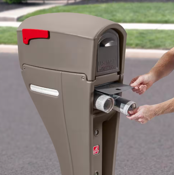 MailMaster Streamline "Large" Mailbox and Post Combo Black, Mocha and Gray
