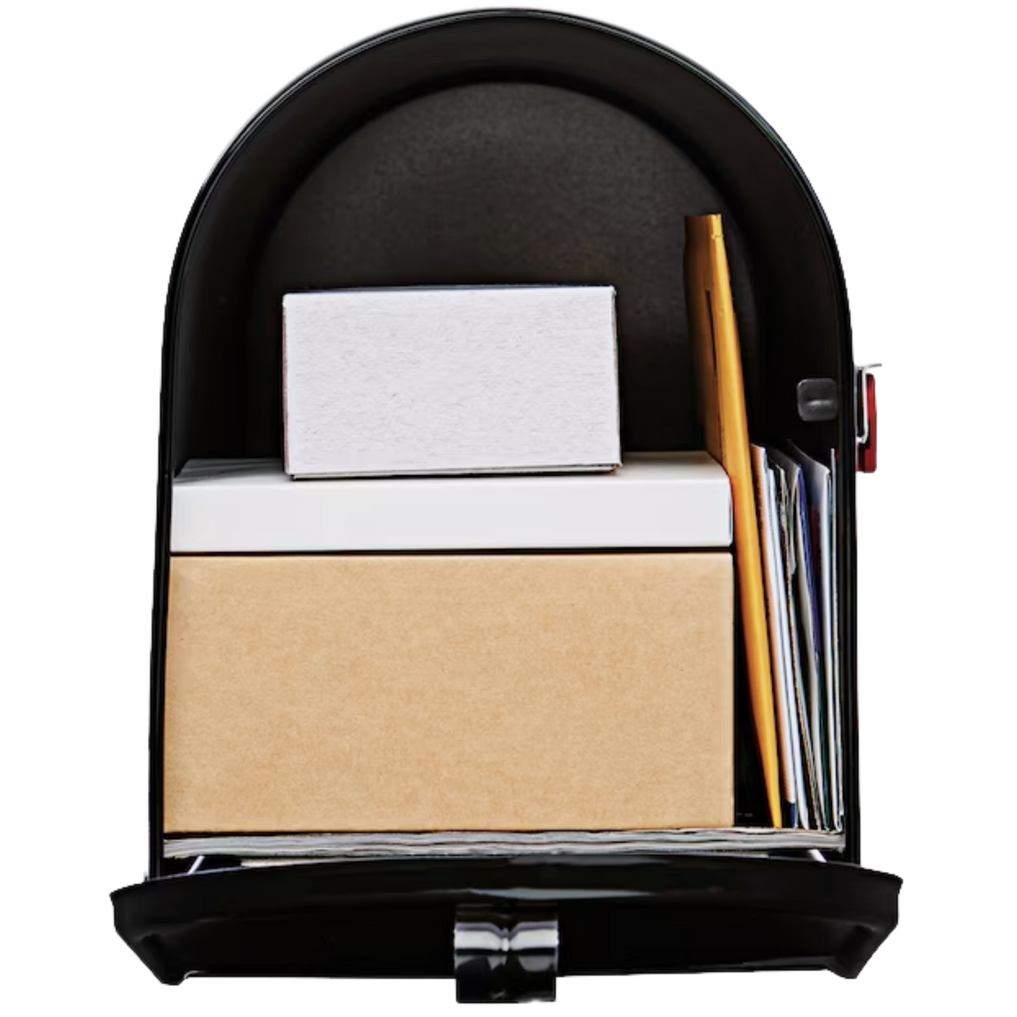 Metal "Large" Mailbox with a wood post - Black or White