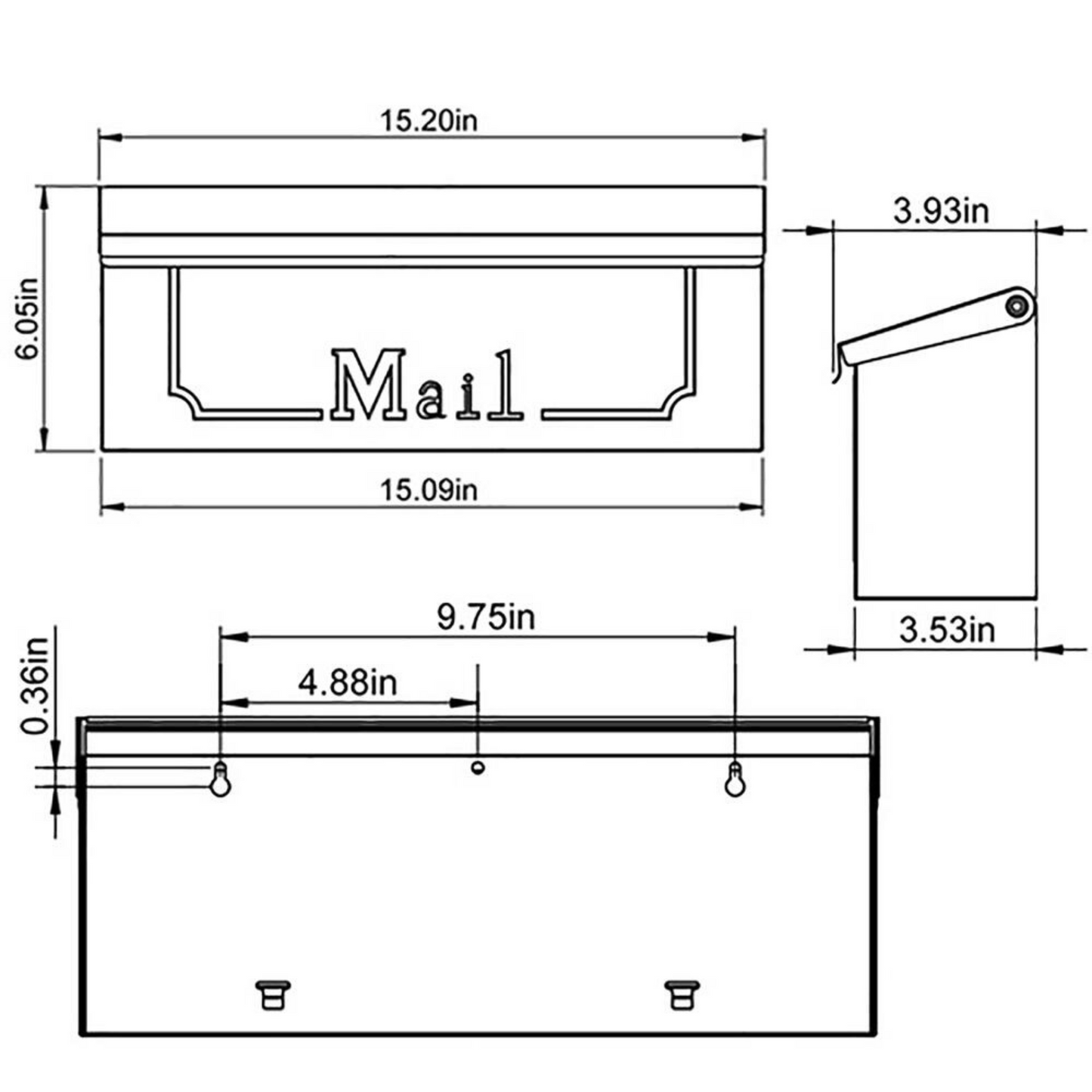 Architectural Mailboxes® Townhouse Black Wall-Mount Mailbox