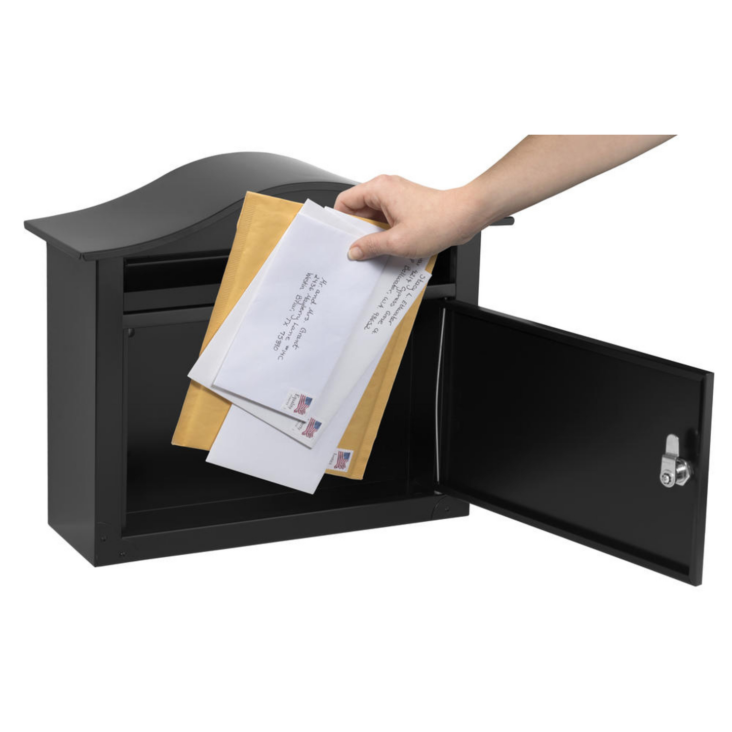 Architectural Mailboxes® Saratoga Locking Black Wall Mount Mailbox