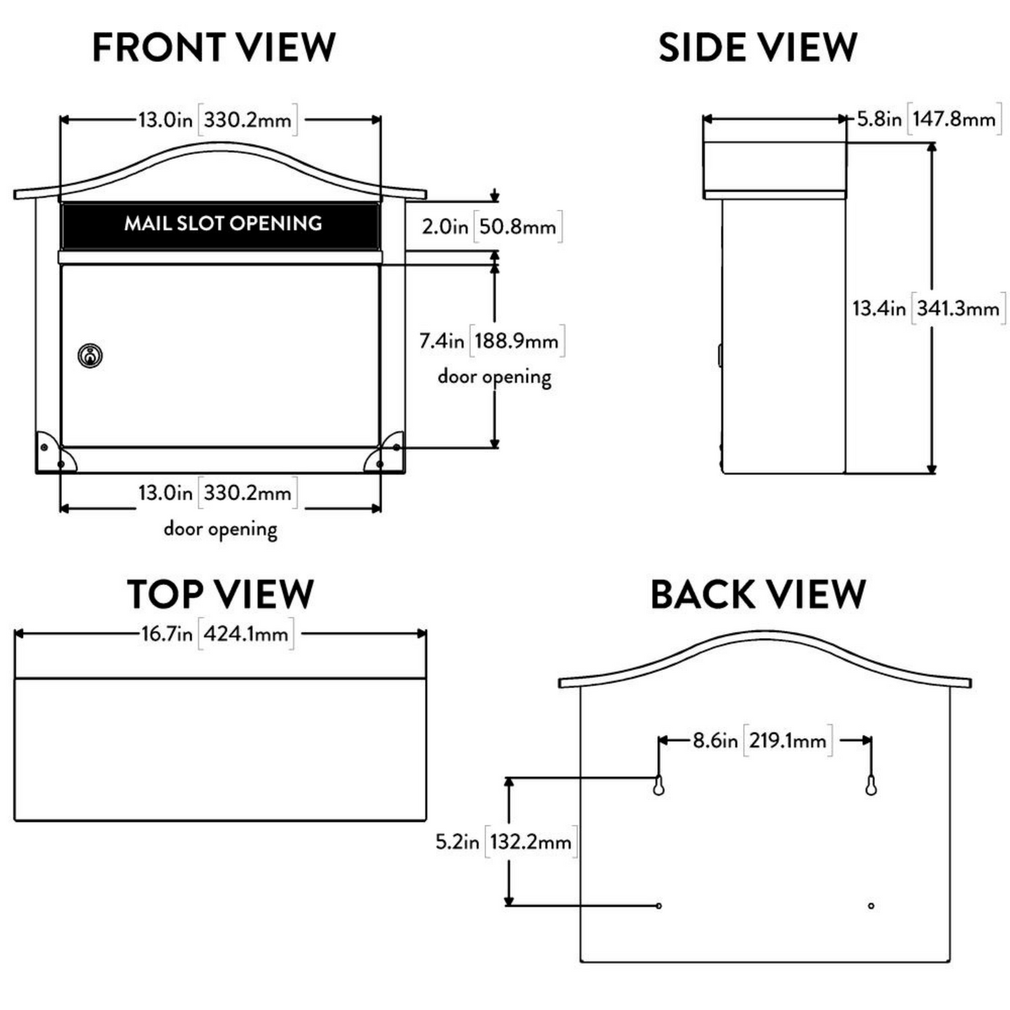 Architectural Mailboxes® Saratoga Locking Black Wall Mount Mailbox