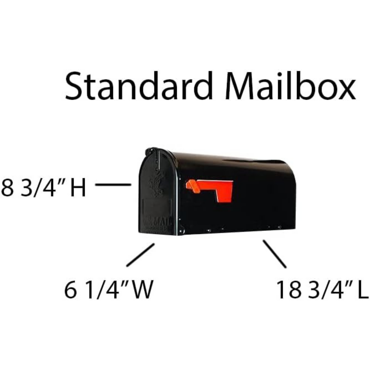 4Ever Products Vinyl Mailbox Post System - Includes Black Steel Mailbox and Custom Address Plate (White)