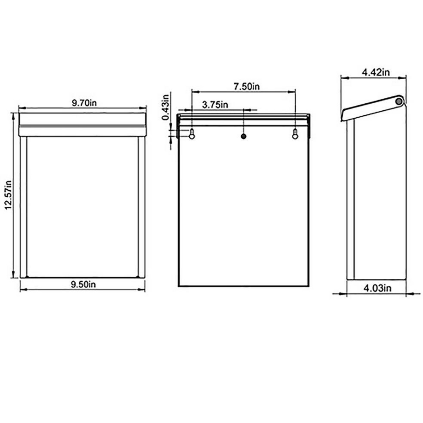 Architectural Mailboxes® Designer Black Locking Wall-Mount Mailbox