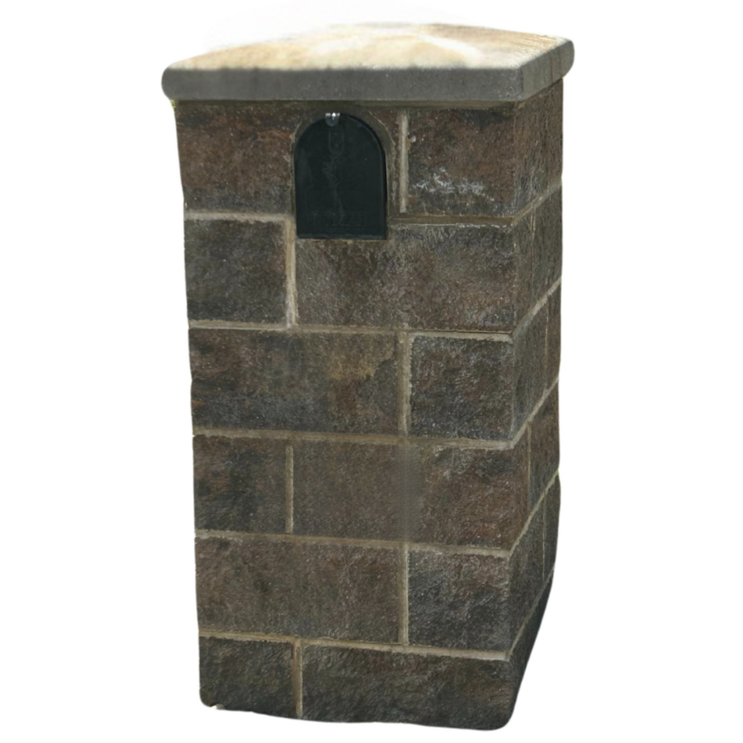 Dark Brown Brick Mailbox with Address Plaque
