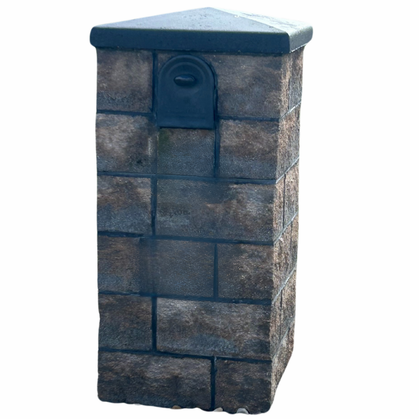 Custom Split Faced Block Mailbox with Address Plaque and Paper Holder