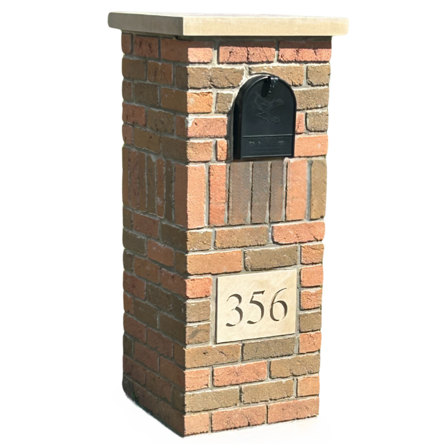Custom Brick Mailbox with Address Plaque