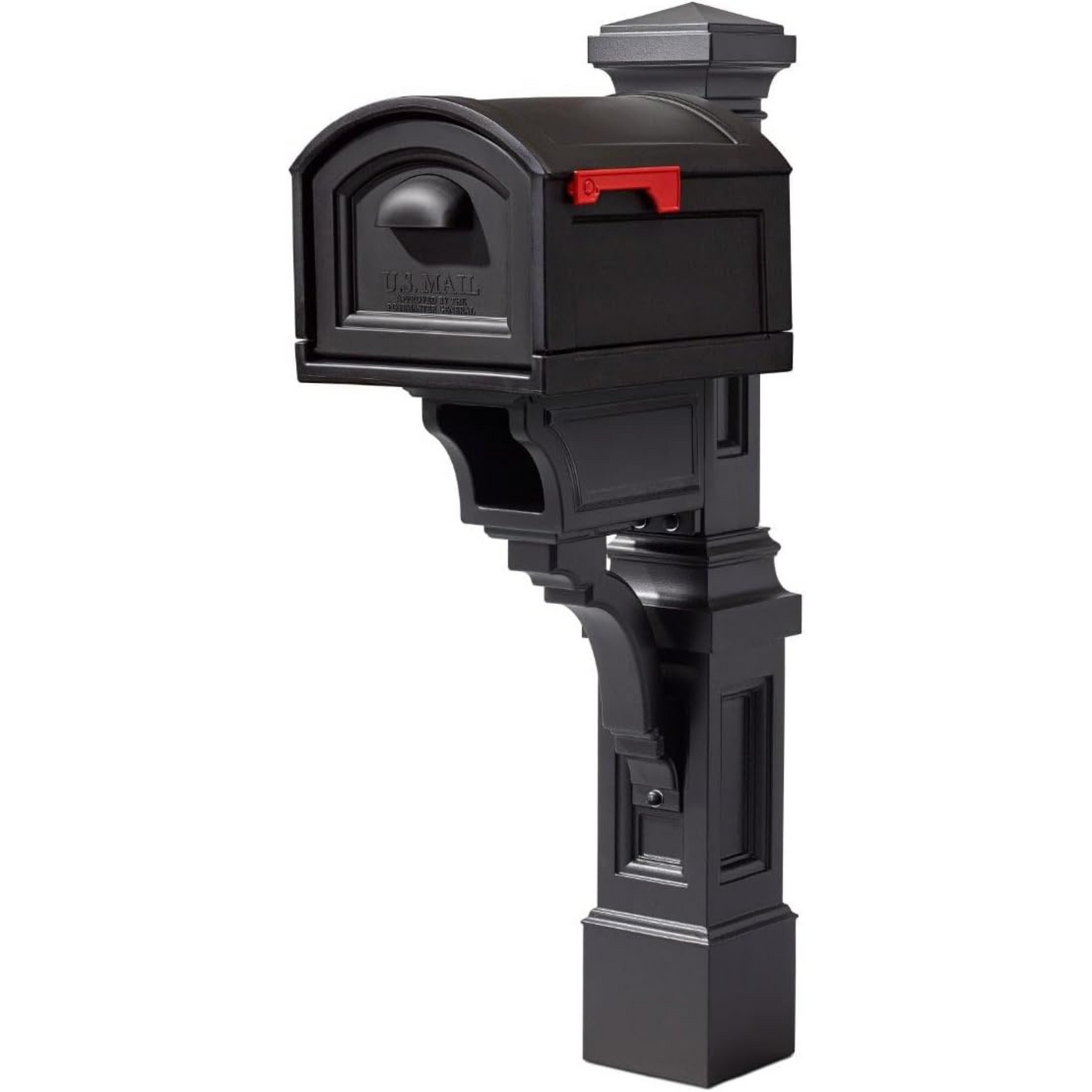 Step2 Atherton Extra Large Mailbox & Post, Weather Resistant, Large Outdoor Mailboxes, Made of Durable Plastic, Flag Included