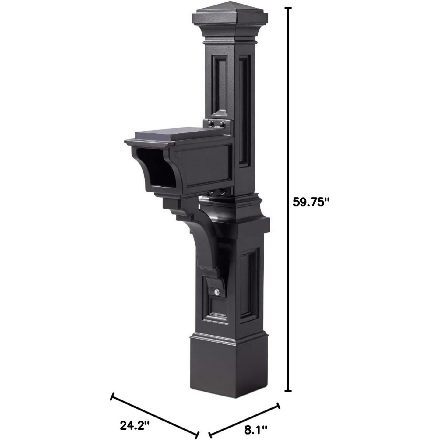 Step2 Atherton Extra Large Mailbox & Post, Weather Resistant, Large Outdoor Mailboxes, Made of Durable Plastic, Flag Included