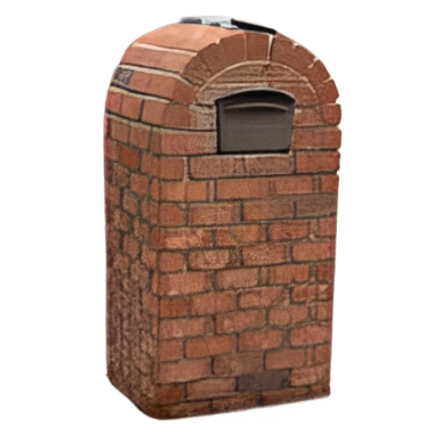 Arched Red Brick Mailbox with Newspaper Holder