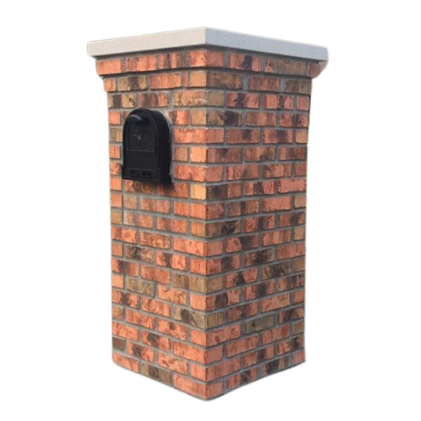 Custom Red Brick Mailbox with Address Plaque and Tapered Upper Courses
