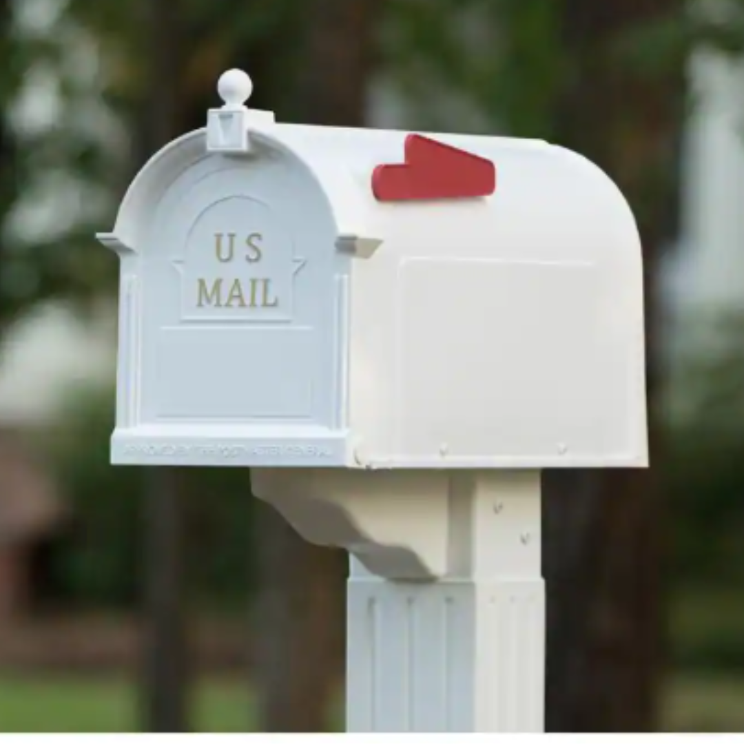 Craftsman Mailbox and Post Kit, Black and White