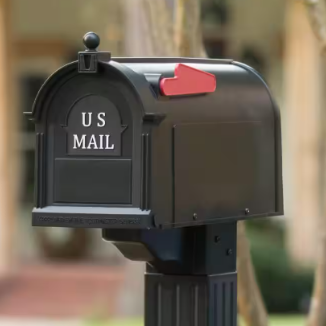 Craftsman Mailbox and Post Kit, Black and White