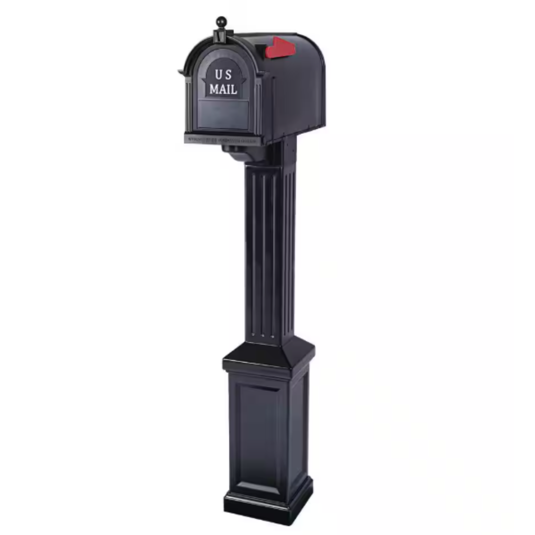 Craftsman Mailbox and Post Kit, Black and White