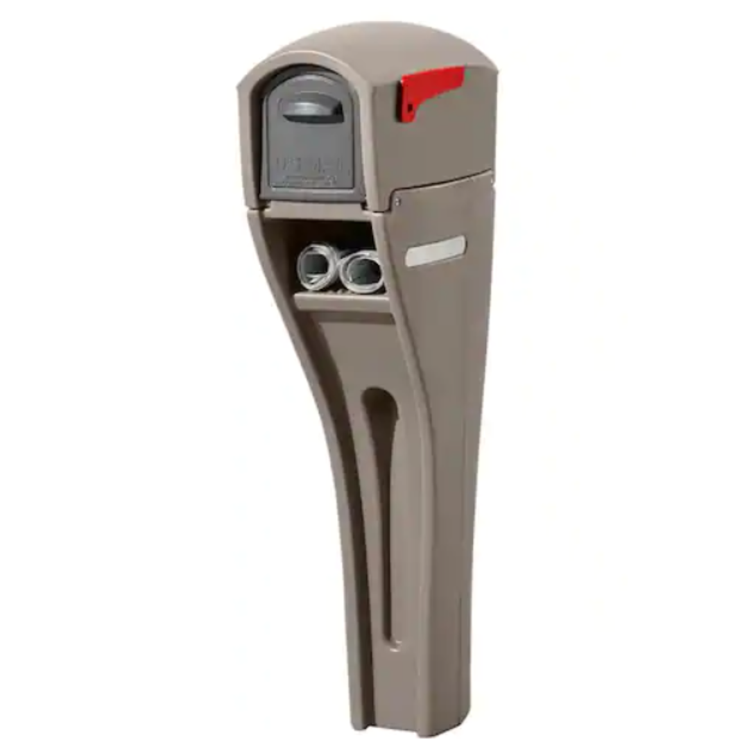 MailMaster Streamline "Large" Mailbox and Post Combo Black, Mocha and Gray
