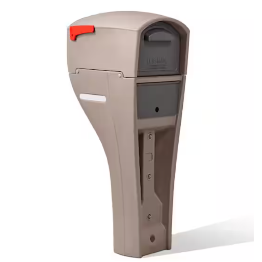 MailMaster "Extra Large" Resin Overpost Mailbox and Post Combo Mocha