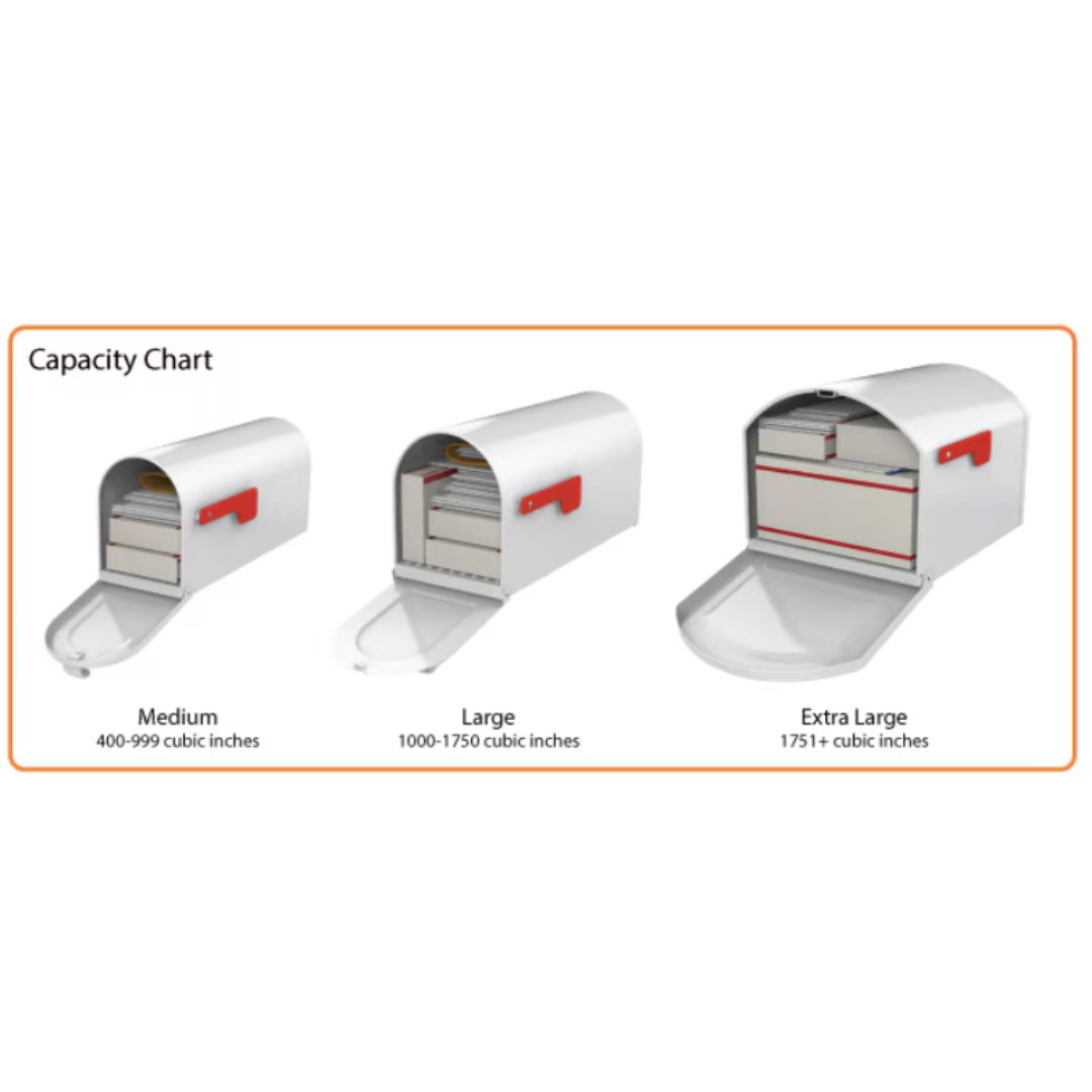 MailMaster Streamline "Large" Mailbox and Post Combo Black, Mocha and Gray