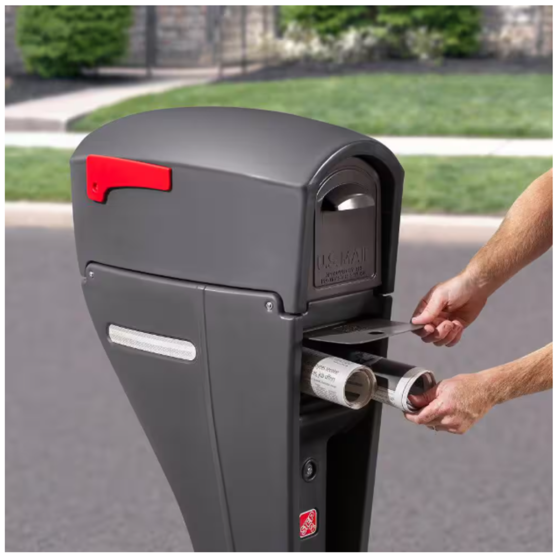 MailMaster Streamline "Large" Mailbox and Post Combo Black, Mocha and Gray