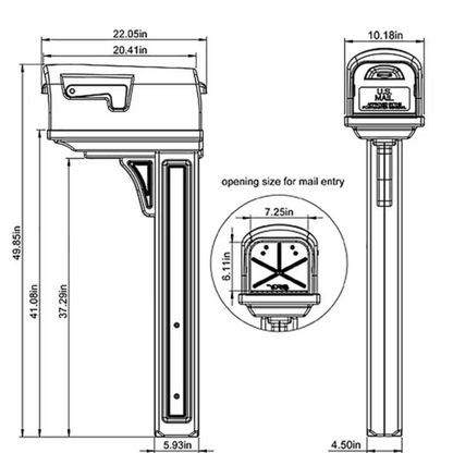 Architectural Mailboxes® Classic Mocha and black, Medium, Plastic, Mailbox and Post Combo, no paper holder