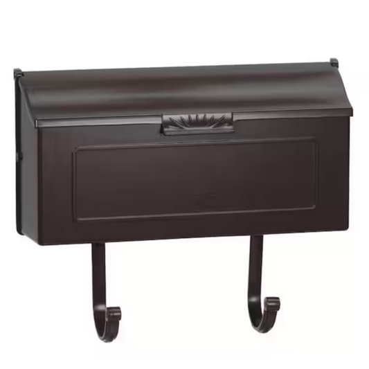 Classic Cast Aluminum Wall Mount Mailbox, Mocha and Bronze