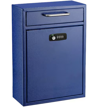 Large Drop Box Wall Mounted Locking Mailbox with Key and Combination