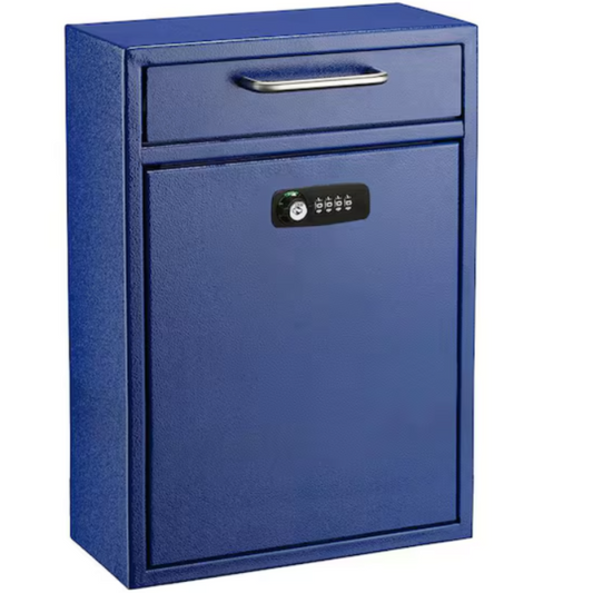 Large Drop Box Wall Mounted Locking Mailbox with Key and Combination