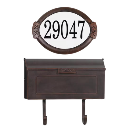 Classic Cast Aluminum Wall Mount Mailbox, Mocha and Bronze