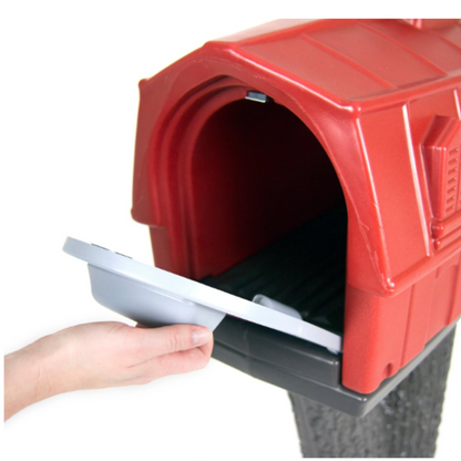 Simplay3 Classic Home Plastic Residential Mailbox & Post Mount Combo Kit with 2 Access Doors
