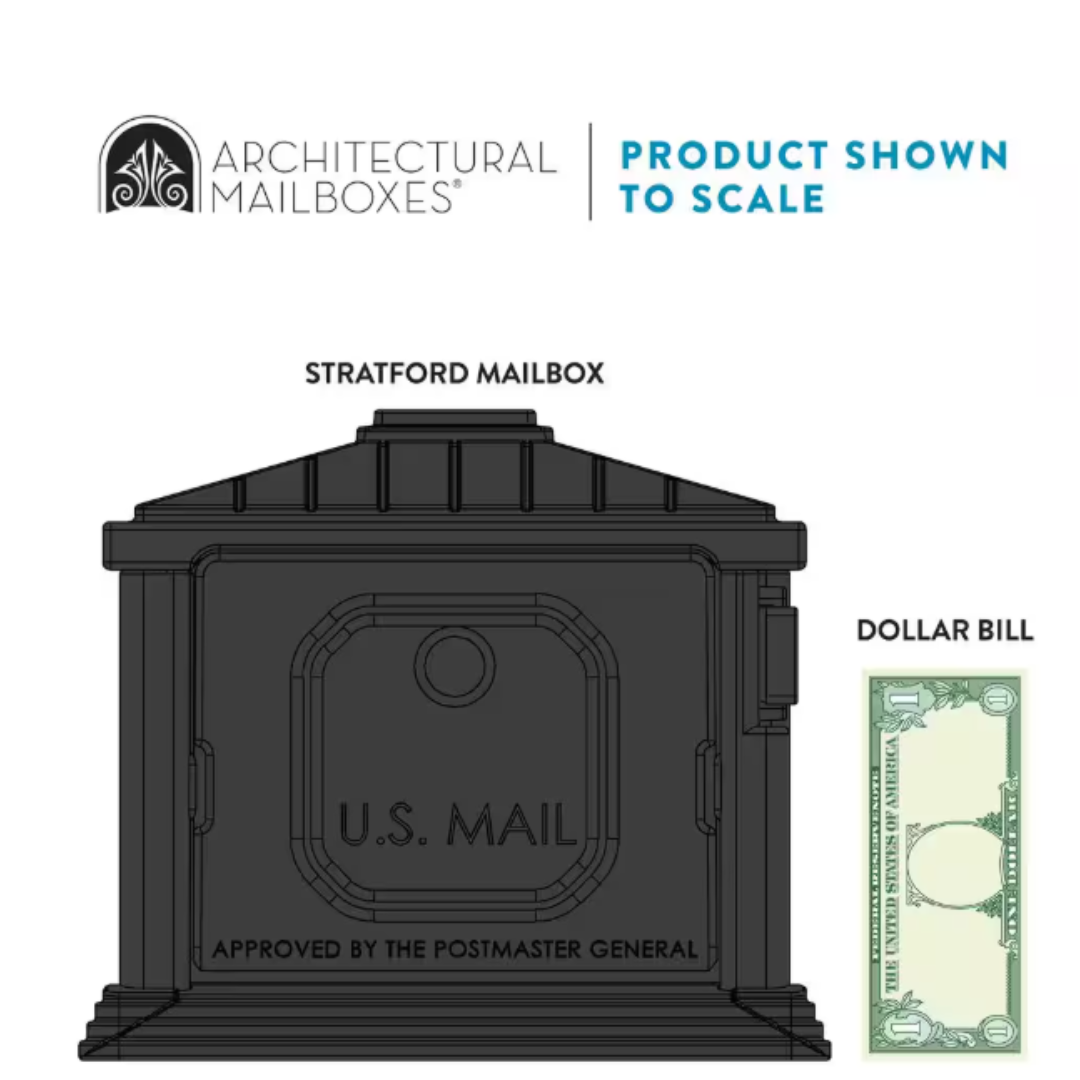 Pedestal Black, Large, Aluminum, Locking, All-In-One Mailbox and Post Combo