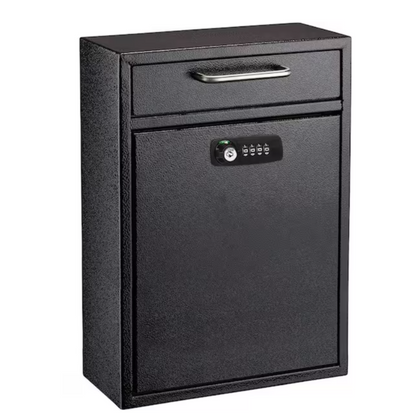 Large Drop Box Wall Mounted Locking Mailbox with Key and Combination
