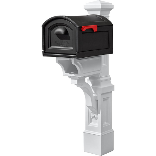 Step2 Atherton Extra Large Mailbox & Post, Weather Resistant, Large Outdoor Mailboxes, Made of Durable Plastic, Flag Included