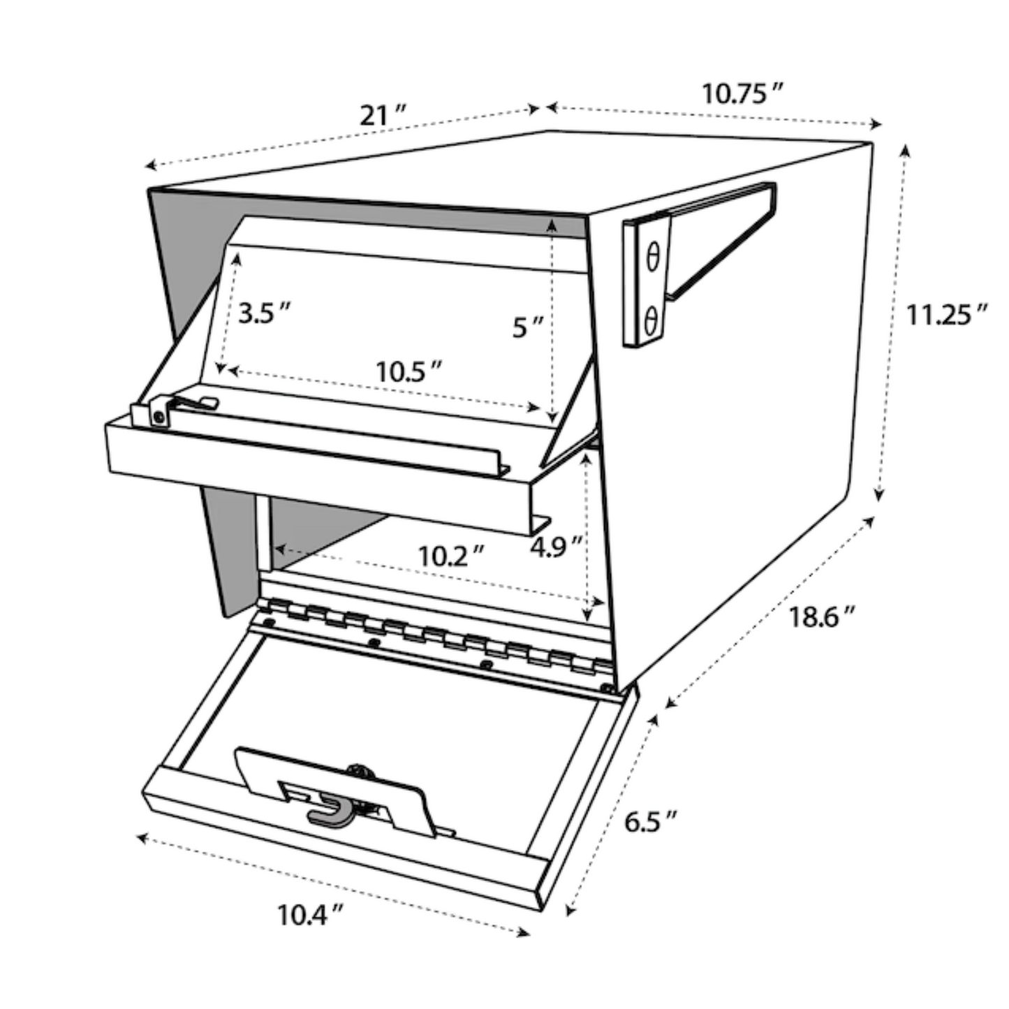 Mail Boss Mail Manager Locking Metal "Extra Large" Mailbox Multiple colors - 4 Mailboxes