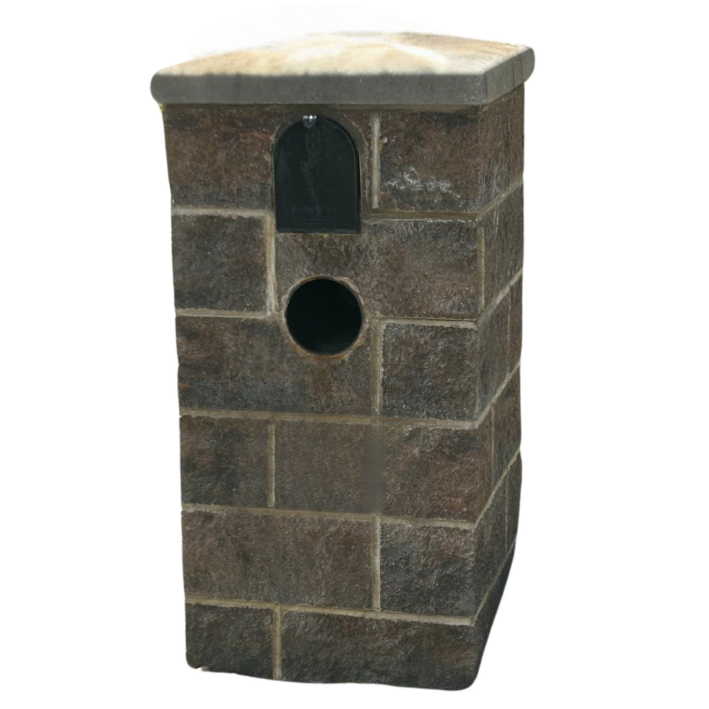 Dark Brown Brick Mailbox with Address Plaque
