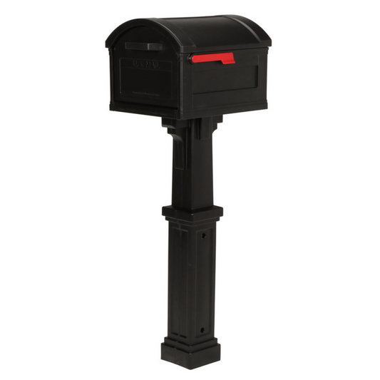 Architectural Mailboxes® Grand Haven "Black and Mocha" Mailbox and Post Cover Kit w/ paper holder