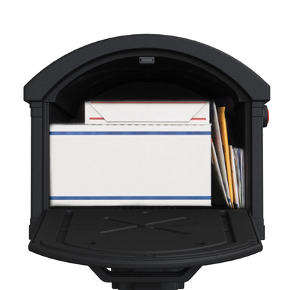 Architectural Mailboxes® Grand Haven "Black and Mocha" Mailbox and Post Cover Kit w/ paper holder