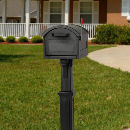 Architectural Mailboxes® Grand Haven "Black and Mocha" Mailbox and Post Cover Kit w/ paper holder