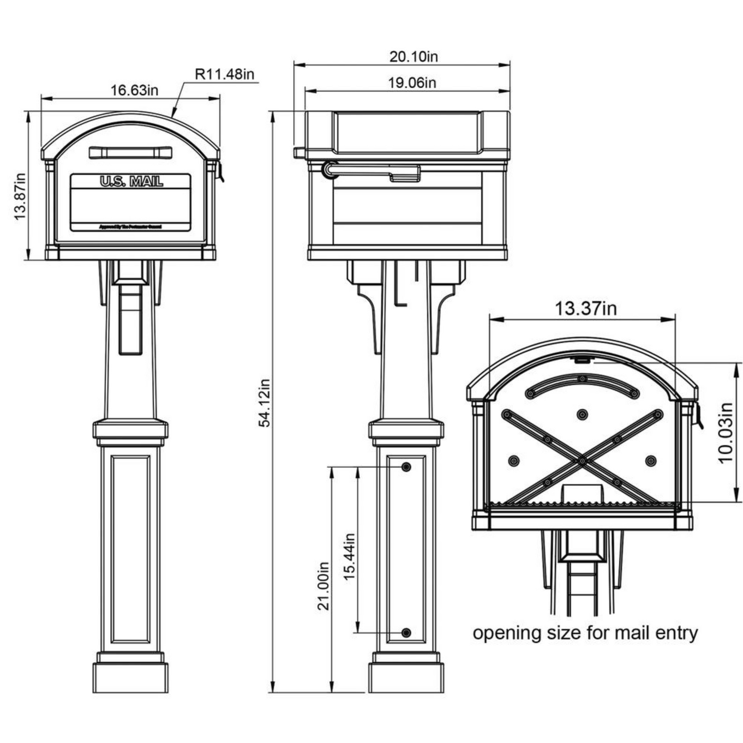 Architectural Mailboxes® Grand Haven "Black and Mocha" Mailbox and Post Cover Kit w/ paper holder