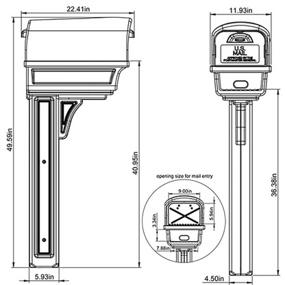 Architectural Mailboxes® Gentry "Black, Mocha and Green" Mailbox and Post Cover Kit