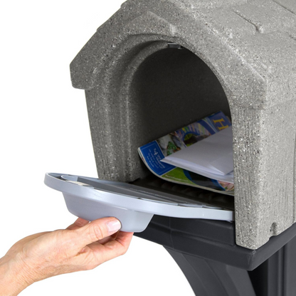 Simplay3 Classic Home Plastic Residential Mailbox & Post Mount Combo Kit with 2 Access Doors