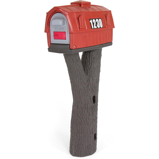 Simplay3 Classic Home Plastic Residential Mailbox & Post Mount Combo Kit with 2 Access Doors
