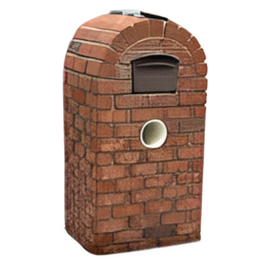 Arched Red Brick Mailbox with Newspaper Holder