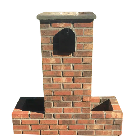 Custom Red Brick Mailbox with Two Flower Boxes