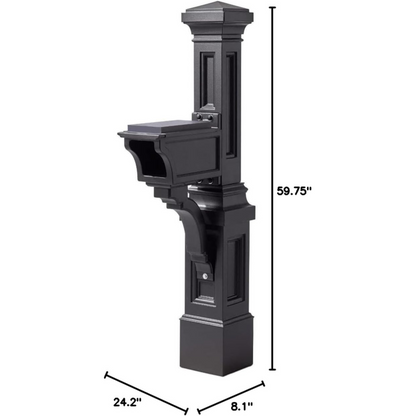 Step2 Atherton Extra Large Mailbox & Post, Weather Resistant, Large Outdoor Mailboxes, Made of Durable Plastic, Flag Included