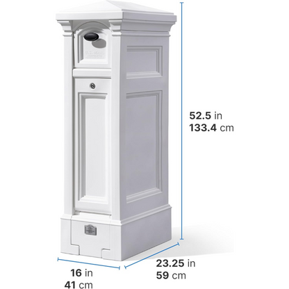 Step2 Atherton Reserve Storage Mailbox & Post, Extra Storage, Weather Resistant, Large Outdoor Mailboxes, Made of Durable Plastic, Flag Included, Classic White or Onyx Black