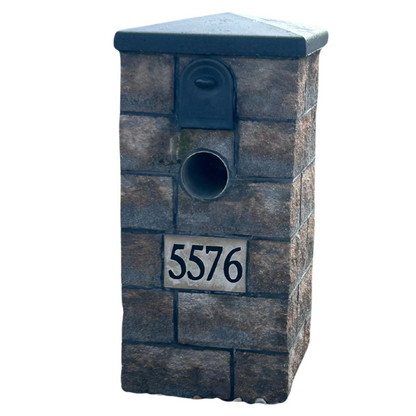 Custom Split Faced Block Mailbox with Address Plaque and Paper Holder
