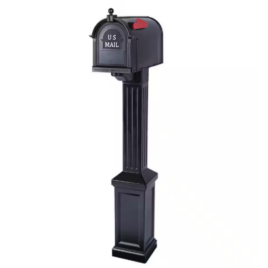 Craftsman Mailbox and Post Kit, Black and White