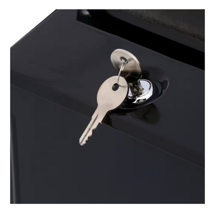 Townhouse Black, Medium, Galvanized Steel, Locking, Vertical, Wall Mount Mailbox