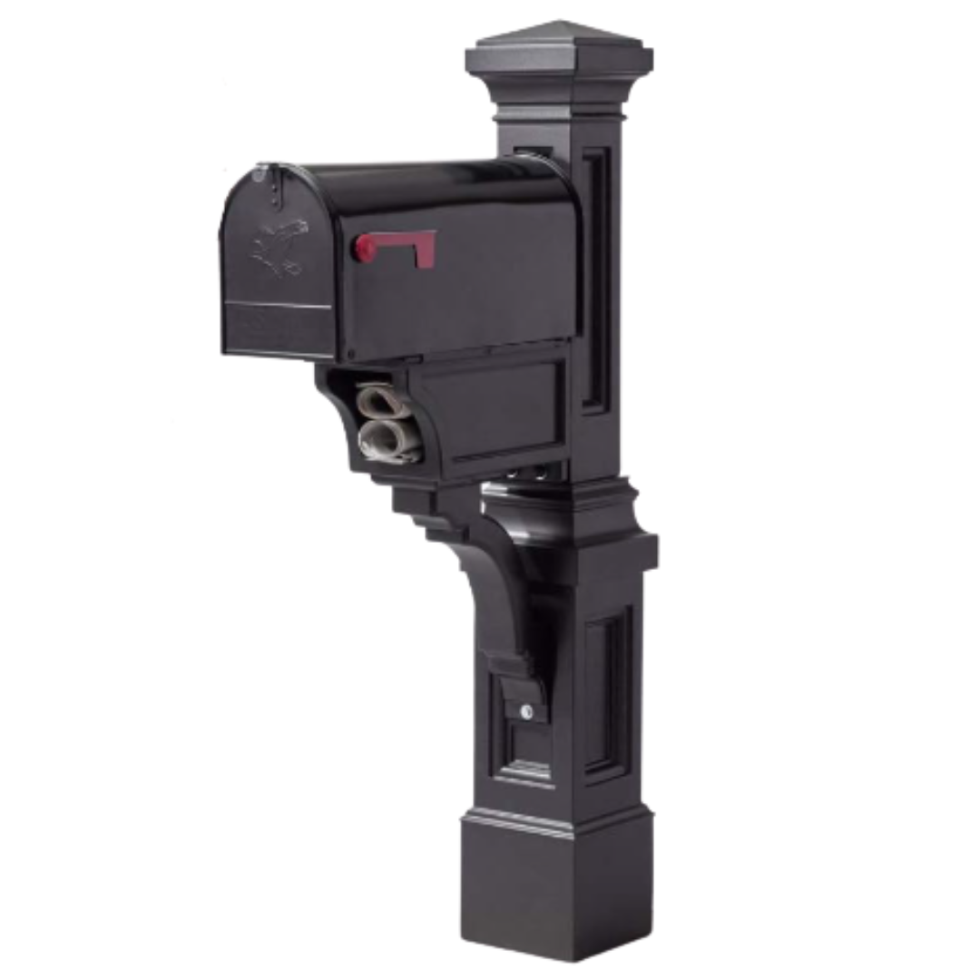 Step2 Atherton Extra Large Mailbox & Post, Weather Resistant, Large Outdoor Mailboxes, Made of Durable Plastic, Flag Included